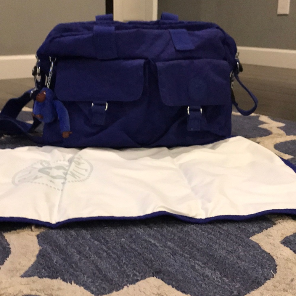 Kipling blue diaper bag